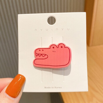 可爱彩色发夹韩国网红碎发小夹子刘海卡边夹卡通发卡顶夹头饰粉鳄鱼