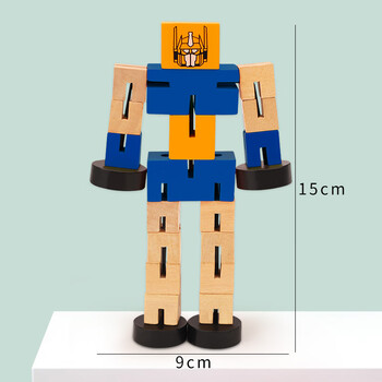 变形积木拼装玩具男孩婴儿童幼儿园3到6岁拼图 百变机器人-蓝色擎天柱