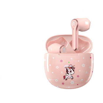 独角兽隐形女士款可爱蓝牙无线耳机半入耳式声籁 粉红色 官方标配