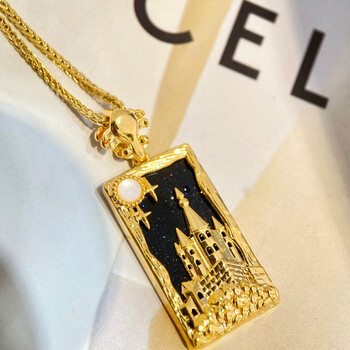 easterosg18k金金沙石城堡吊坠金沙石城堡附证书