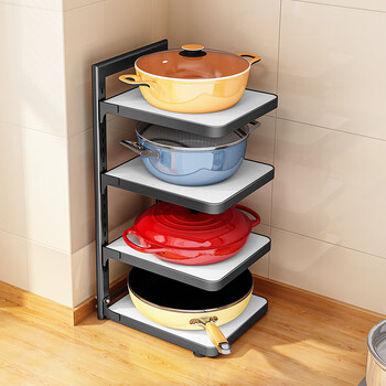 loke 厨房置物架放锅架子落地多层多功能下水槽锅具收纳架转角架