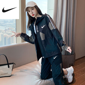 耐克 nike 潮牌运动服套装女春秋季时尚休闲宽松卫衣显瘦洋气两件套