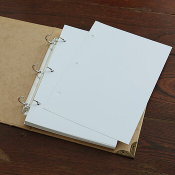 whj  a5活页本子diy牛皮纸笔记复古手工简约文艺白纸大学生加厚手 单