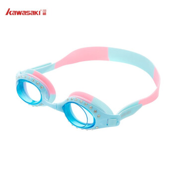 川崎（KAWASAKI）儿童泳镜男童女童游泳眼镜专业防水防雾高清洗澡游泳装备 GS-313 粉蓝