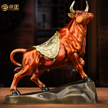 卓正铜牛新中式现代时尚摆件办公室运势如虹牛旺市轻奢新居开业乔迁