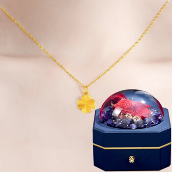 女士金四叶草吊坠时尚520母节礼物送妈妈女友老婆 金四叶草吊坠 项链