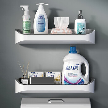 咪酷(miku)卫生间置物架免打孔毛巾杆 壁挂浴室马桶置物架厕所收纳架