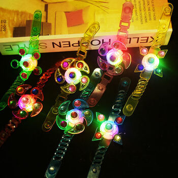 麦思伦maisilun手指陀螺发光小玩具创意儿童戒指手表发光戒指手表陀螺