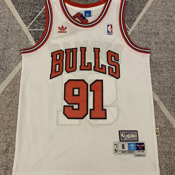 jyli新品复古罗德曼球衣 公牛91号球服 网眼刺绣大码蓝球服 公牛91号