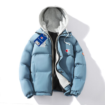 champion 冠军棉衣男士外套新款冬季假二件棉袄加厚冬装保暖羽绒棉服