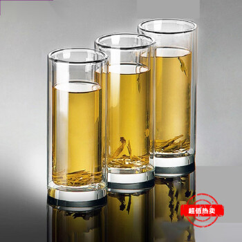 MARTIGUES双层玻璃水杯隔热加厚直身杯水晶杯子家用透明耐热直身泡茶杯绿茶杯 双层直身杯 250ml 3只