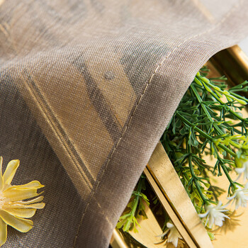 沙窗帘沙帘布纱窗纱布料现代简约穿帘纱帘遮光 咖啡色 宽3x高2.