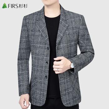 杉杉(shanshan)三粒扣西装男休闲薄款中年男士单件西服外套男春秋爸爸