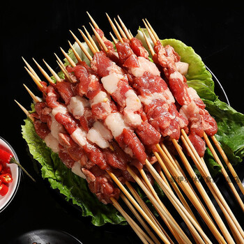 家用烧烤食材内蒙羊肉串原味五花烤串新鲜羊肉半成品冷冻生肉 腌制羊