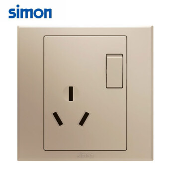 SIMON西蒙开关插座 16A三孔插座带开关 E3系列三孔空调插座301682金色