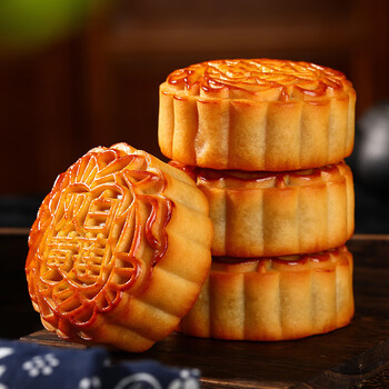 康美臣540g双黄白莲蓉月饼蛋黄莲蓉广式中秋节老式传统广东月饼送礼盒