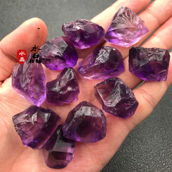 振千紫水晶原石 紫水晶原石紫色原矿水晶碎石摆件标本石界面diy吊坠发