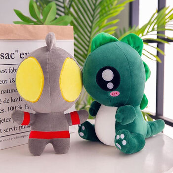 奥特曼打小怪兽毛绒玩具公仔咸蛋超人儿童睡觉布娃娃恐龙抱枕礼物生日