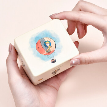 天空音樂盒小王子音乐盒摆件周边实木八音盒儿童玩具女生生日礼物女孩礼品 009热气球