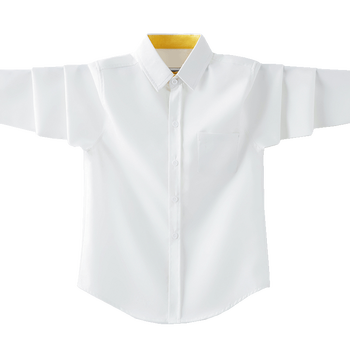 男童纯白色衬衫长袖春秋2023儿童中大童衬衣韩版男孩休闲品质上衣白色