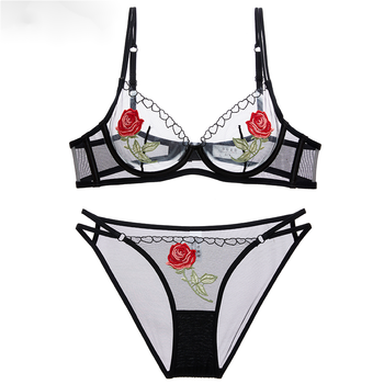 性感美女诱惑胸罩奶罩全半透明lou乳胸罩性感蕾丝刺绣透明内衣内裤