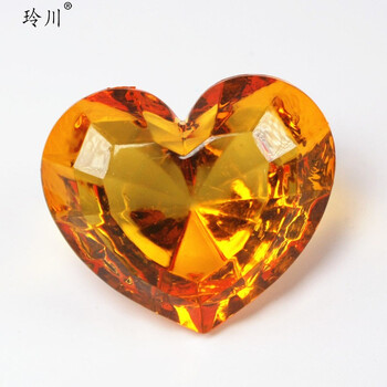 爱心形宝石玩具儿童摆件推糖机抓水晶生日奖励礼物 5厘米橙色爱心一颗