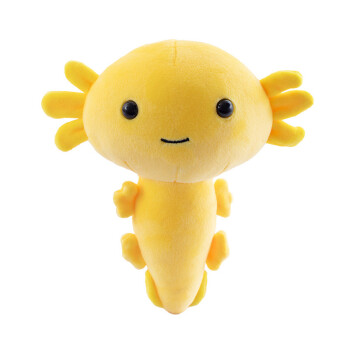 新品可愛卡通蠑螈公仔axolotl六角恐龍毛絨禮物 黃色 20cm(約0.06kg)