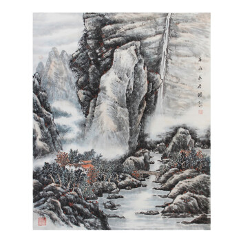 孙明 中国美协画展多次入选画家 春水幽居图 96cmx70cm【图片 价格