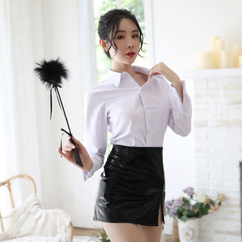 性感情趣内衣秘书装ol制服诱惑开叉透明露胸开裆包臀短裙套装办公室