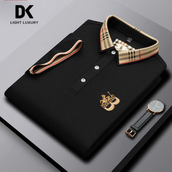 dk品牌男装短袖t恤男夏季新款保罗宽松刺绣商务休闲翻领polo打底衫