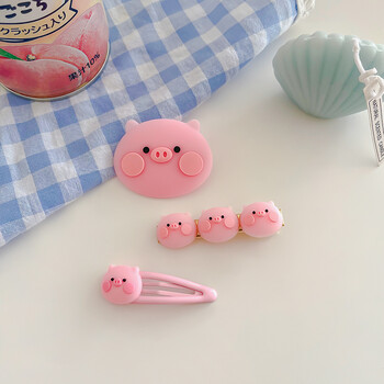 小猪发夹侧边夏季可爱发卡bb夹鸭嘴夹子头饰网红2021年刘海夹猪猪女孩