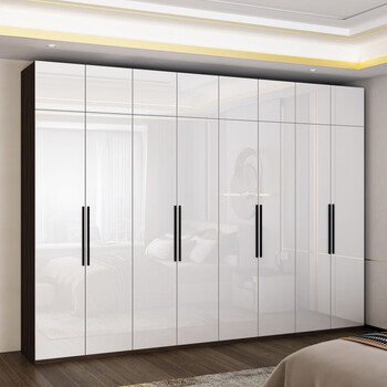 极简意式高亮光衣柜新款轻奢家用卧室四五六门组装现代简约大衣橱