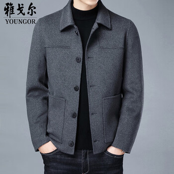 mayor雅戈尔新款羊毛外套男秋冬季新款保暖加厚呢子大衣中年男士时尚