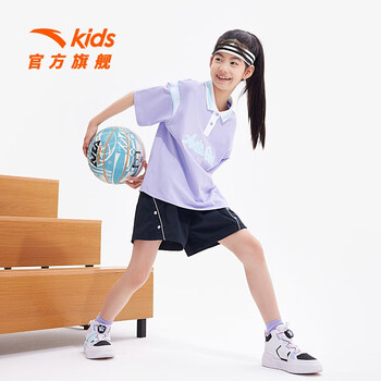 安踏(anta)儿童旗舰儿童篮球女生梭织短裤童装女童大童短裤362328385