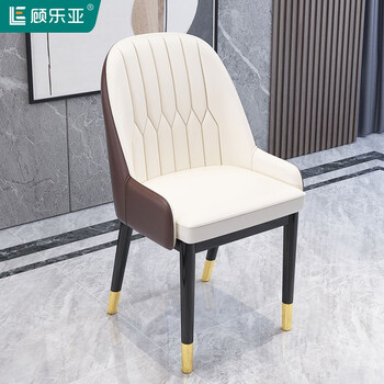 顾乐亚餐椅家用餐桌椅靠背椅子北欧餐厅轻奢铁艺酒店皮座椅简约椅子