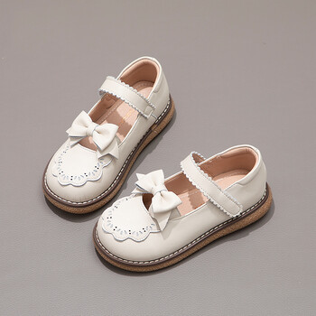 奥康童鞋女童皮鞋2022春秋季圆头单鞋公主鞋儿童演出学生鞋校鞋 米色