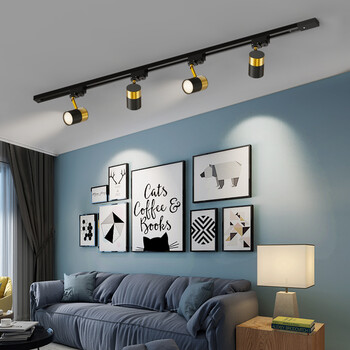 迪涛服装店明装轨道射灯北欧轻奢客厅背景墙射灯衣帽间小射灯商铺天花