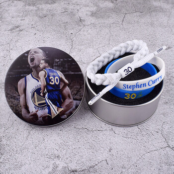 篮球30号库里手环限量版球星运动硅胶腕带男情侣夜光编织手环库里套装