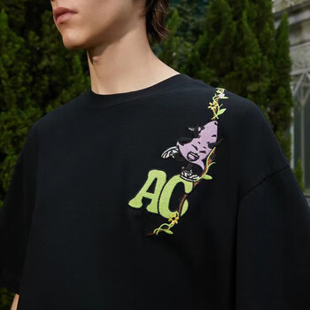 achockachock小恶魔美式嘻哈趣味印花t恤男女潮牌宽松短袖情侣灰色重