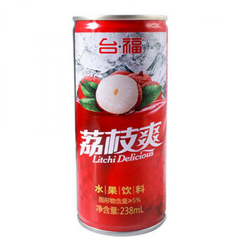 台福荔枝爽果汁果味饮料荔枝味238ml*4罐婚庆团圆聚会果汁饮品 238ml*