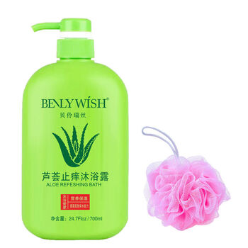 优选好物24小时止痒芦荟沐浴露持玖留香全身去鸡i皮补水保湿男女美度