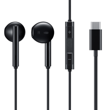 华为huawei华为huawei耳机am115半入耳式音乐有线控通用typec黑色官方