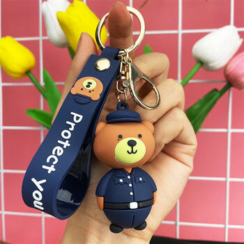 城池营垒钥匙扣男女情侣挂件铭佳玲新款 白敬亭同款小熊-有泪痣 手绳