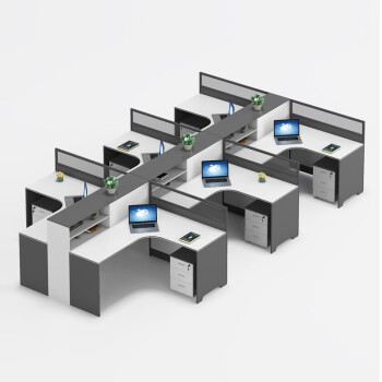 蘭冉屏風工位辦公桌簡約現代246人職員桌椅組合財務室辦公傢俱工作位