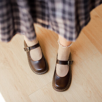 孖佑猪腰子鞋半岛鞋屋平底小皮鞋复古玛丽珍鞋女日系jk制服鞋猪腰子鞋