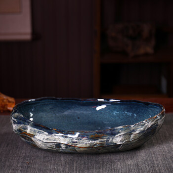 山头林村素树家居荷花缸户外水缸装水瓷缸鱼缸景德镇陶瓷鱼缸阳台养鱼