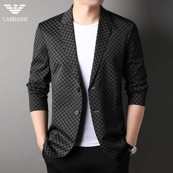 阿玛尼armani无痕弹力小西装男春秋季单层薄款男士便西服韩版修身卡其