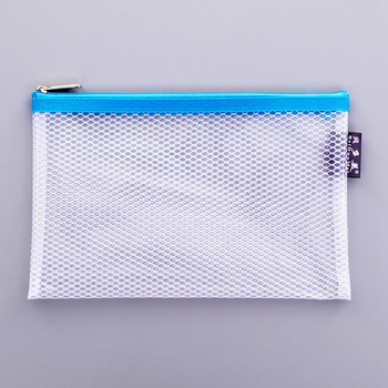 贝多美透明文件袋加厚防冻裂考试笔袋学生文具收纳袋透明防水笔袋a4蓝