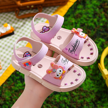 酷乔韵女童凉鞋2023年新款夏季儿童韩版公主鞋小女孩宝宝沙滩凉1-8岁