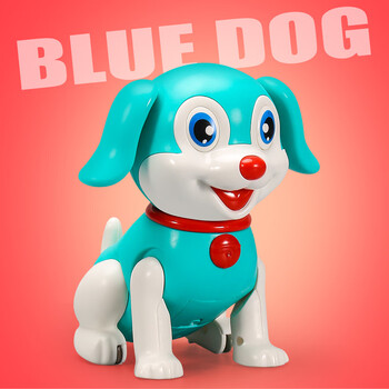 机器狗会走路唱歌仿真小狗1-2岁3宝宝男女孩玩具 电动跳跳狗【蓝】